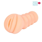 Телесный мастурбатор-вагина с комплектом эрекционных колец - Bior toys - в Омске купить с доставкой