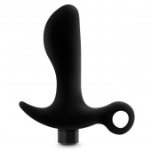 Черный анальный вибратор Silicone Vibrating Prostate Massager 01 - 10,8 см. - Blush Novelties - в Омске купить с доставкой