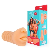 Телесный мастурбатор-ротик с высунутым язычком - Bior toys - в Омске купить с доставкой