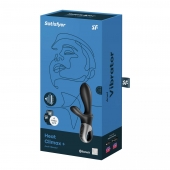 Черный анальный вибратор Heat Climax+ с функцией нагрева - 20,6 см. - Satisfyer - в Омске купить с доставкой