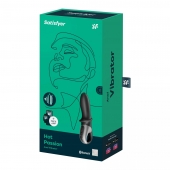 Черный анальный вибратор Hot Passion с функцией нагрева - Satisfyer - в Омске купить с доставкой