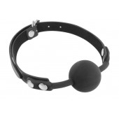 Черный силиконовый кляп-шарик на ремешках - Fetish Tentation - купить с доставкой в Омске