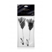 Зажимы для сосков с черными перьями Sweet Caress Feather Nipple Clumps - Sweet Caress - купить с доставкой в Омске
