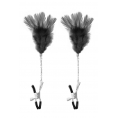 Зажимы для сосков с черными перьями Sweet Caress Feather Nipple Clumps - Sweet Caress - купить с доставкой в Омске