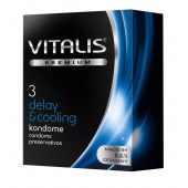 Презервативы VITALIS PREMIUM delay   cooling с охлаждающим эффектом - 3 шт. - Vitalis - купить с доставкой в Омске