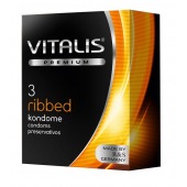 Ребристые презервативы VITALIS PREMIUM ribbed - 3 шт. - Vitalis - купить с доставкой в Омске