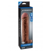 Коричневая насадка с кольцом Perfect 2 Extension with Ball Strap - 19 см. - Pipedream - в Омске купить с доставкой