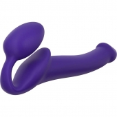 Фиолетовый безремневой страпон Silicone Bendable Strap-On - size S - Strap-on-me - купить с доставкой в Омске