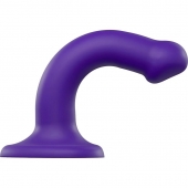 Фиолетовый фаллоимитатор-насадка Strap-On-Me Dildo Dual Density size S - 17 см. - Strap-on-me - купить с доставкой в Омске