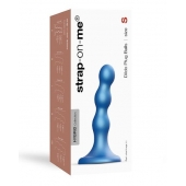 Голубая насадка Strap-On-Me Dildo Plug Balls size S - Strap-on-me - купить с доставкой в Омске