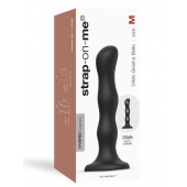Черная насадка Strap-On-Me Dildo Geisha Balls size M - Strap-on-me - купить с доставкой в Омске
