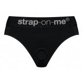 Черные трусики для насадок Heroine Lingerie Harness - size S - Strap-on-me - купить с доставкой в Омске