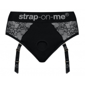 Черные трусики для насадок Diva Lingerie Harness - size S - Strap-on-me - купить с доставкой в Омске
