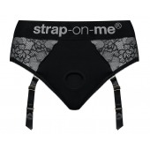 Черные трусики для насадок Diva Lingerie Harness - size M - Strap-on-me - купить с доставкой в Омске