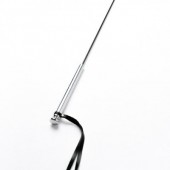 Черный кожаный стек с гладкой ручкой - 55 см. - Crazy Handmade - купить с доставкой в Омске