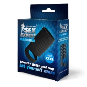 Черная открытая насадка на пенис с кольцом для мошонки XXXL-size - 9,9 см. - Sex Expert - в Омске купить с доставкой