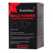 Капсулы для мужчин Erotichard male power с пантогематогеном - 20 капсул (0,370 гр.) - Erotic Hard - купить с доставкой в Омске