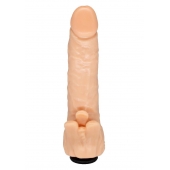 Телесная гелевая насадка-фаллос с клиторальными лепестками - 18,5 см. - LOVETOY (А-Полимер) - купить с доставкой в Омске