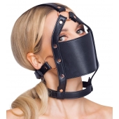Черный намордник с кляпом-шаром Head Harness With A Gag - Orion - купить с доставкой в Омске