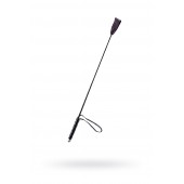 Чёрный стек с кожаной ручкой - 58 см. - Sitabella - купить с доставкой в Омске