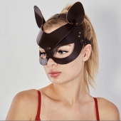 Коричневая кожаная маска  Кошечка - Sitabella - купить с доставкой в Омске