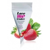 Съедобное согревающее массажное масло Love Me Tender Strawberry с ароматом клубники - 10 мл. - Love to Love - купить с доставкой в Омске