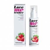 Съедобное согревающее массажное масло Love Me Tender Strawberry с ароматом клубники - 100 мл. - Love to Love - купить с доставкой в Омске