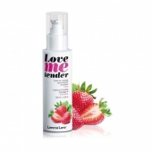 Съедобное согревающее массажное масло Love Me Tender Strawberry с ароматом клубники - 100 мл. - Love to Love - купить с доставкой в Омске
