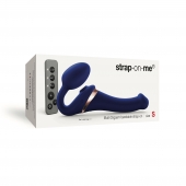 Синий безремневой страпон Multi Orgasm Size S с клиторальной стимуляцией - Strap-on-me - купить с доставкой в Омске