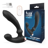 Черный вибромассажер простаты Sex Expert - 14,5 см. - Sex Expert - в Омске купить с доставкой