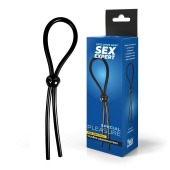 Черное силиконовое лассо с шариком для утяжки - Sex Expert - в Омске купить с доставкой