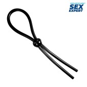 Черное силиконовое лассо с шариком для утяжки - Sex Expert - в Омске купить с доставкой