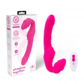 Розовый безремневой страпон на радиоуправлении Strapless Together - 22 см. - Together Toy - купить с доставкой в Омске