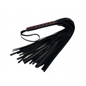 Кожаная плеть Sex Game с красным плетением на рукояти - 57 см. - БДСМ Арсенал - купить с доставкой в Омске