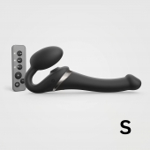 Черный безремневой страпон Multi Orgasm Size S с клиторальной стимуляцией - Strap-on-me - купить с доставкой в Омске