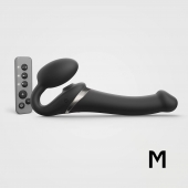 Черный безремневой страпон Multi Orgasm Size M с клиторальной стимуляцией - Strap-on-me - купить с доставкой в Омске