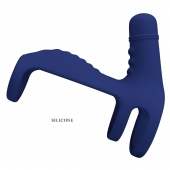 Синяя вибронасадка на пенис Vibrating Penis Sling - Baile - в Омске купить с доставкой