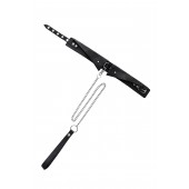 Черный кожаный ошейник-воротник с поводком - Pecado - купить с доставкой в Омске