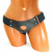 Трусики для страпона коричневого цвета - БДСМ Арсенал - купить с доставкой в Омске