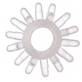 Прозрачное гелевое эрекционное кольцо с шипиками - Toyfa Basic - в Омске купить с доставкой