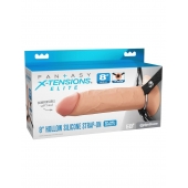 Полый страпон на ремнях 8’’ Hollow Silicone Strap-on - Pipedream - купить с доставкой в Омске