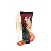 Массажный крем для тела с ароматом клубники и шампанского Sparkling Strawberry Wine - 200 мл. - Shunga - купить с доставкой в Омске