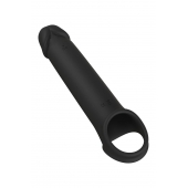 Черная насадка-удлинитель с вибрацией Vibrating Extender With Remote - Dream Toys - в Омске купить с доставкой