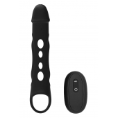 Черная насадка-удлинитель Vibrating Extender With Remote с вибрацией - Dream Toys - в Омске купить с доставкой