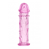 Розовая насадка фаллической формы - 12,5 см. - A-toys - в Омске купить с доставкой
