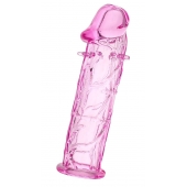 Розовая насадка фаллической формы - 12,5 см. - A-toys - в Омске купить с доставкой