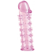 Розовая насадка на пенис с шипами - 12,5 см. - A-toys - в Омске купить с доставкой