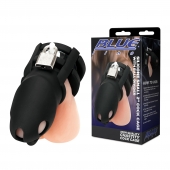 Черная клетка для пениса Silicone Small 2 in Cock Cage With Ball Divider - BlueLine - купить с доставкой в Омске