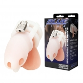 Белая клетка для пениса Silicone Small 2 in Cock Cage With Ball Divider - BlueLine - купить с доставкой в Омске