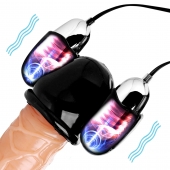 Черная стимулирующая насадка для головки полового члена Multi Speed Vibrating Penis Head Teaser - XR Brands - в Омске купить с доставкой